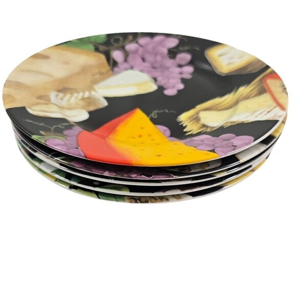 Email De Limoges Porcelain Cheese Fruit Graphic Salad Luncheon Plates – Set of 5 - Picture 3 of 16